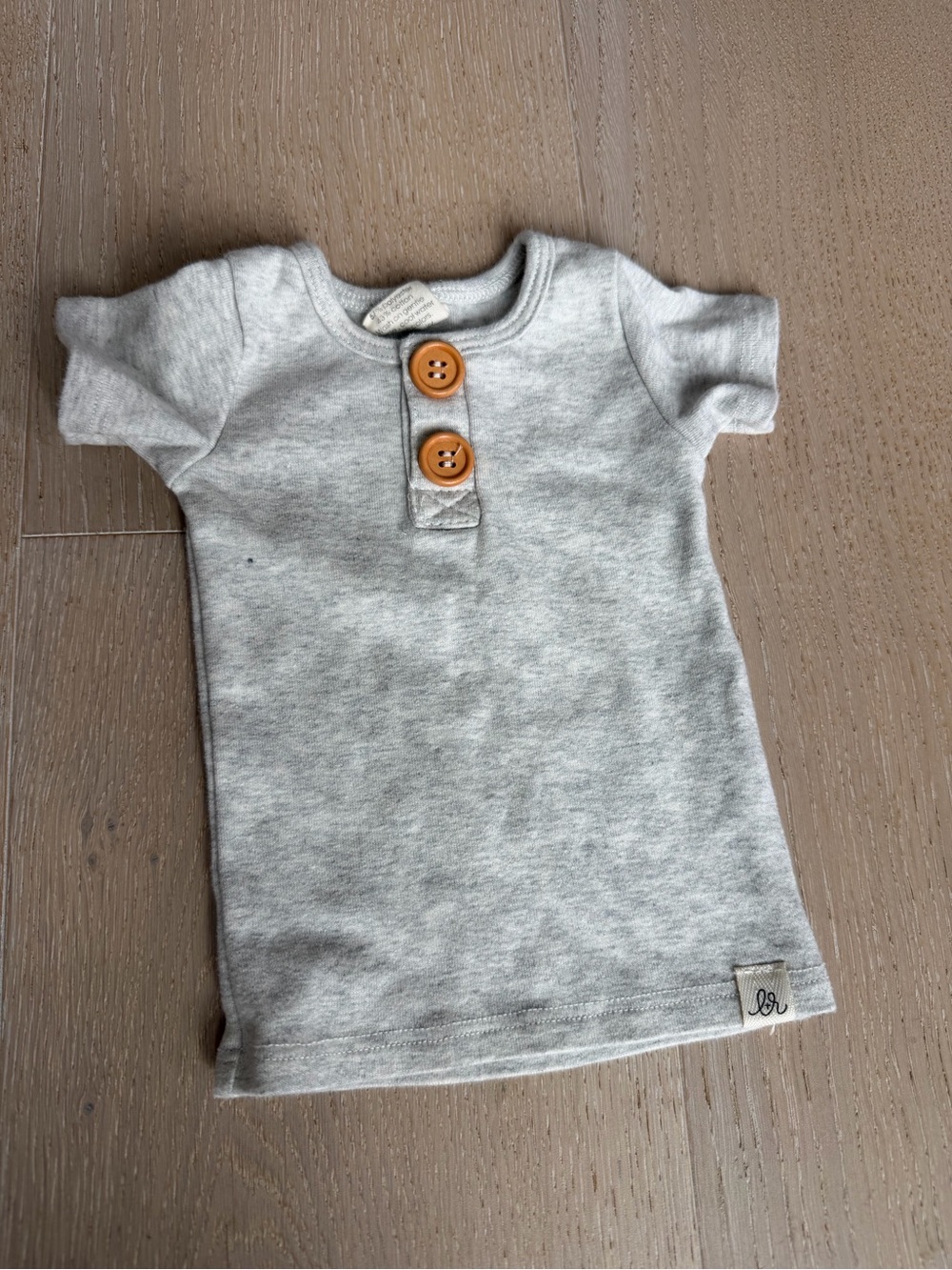 Lulu & Roo Grey Short-Sleeve Henley Tee with Button Detail